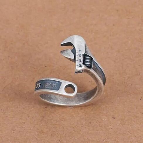 Vintage Punk Wrench Shaped Open Ring - Men's Hip-Hop Rock Biker Style Trendy Ring - Accessory for Daily Wear and Parties in Kuwait