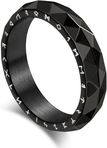 King Ring 5mm Nordic Rings – Viking Character Stainless Steel Bands - Designed in USA in Saudi Arabia