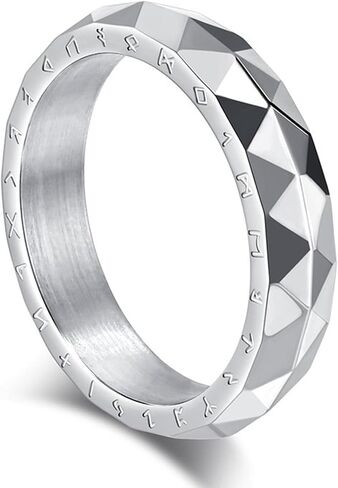 King Ring 5mm Nordic Rings – Viking Character Stainless Steel Bands - Designed in USA in Saudi Arabia