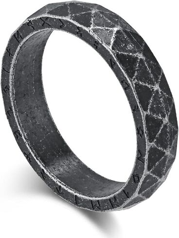 King Ring 5mm Nordic Rings – Viking Character Stainless Steel Bands - Designed in USA in Saudi Arabia
