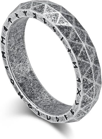 King Ring 5mm Nordic Rings – Viking Character Stainless Steel Bands - Designed in USA in Saudi Arabia