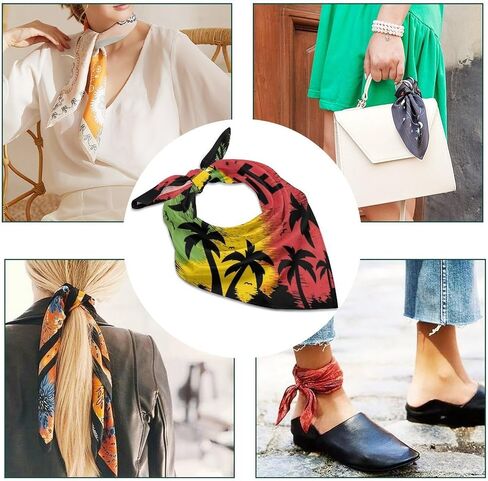 Flag Silk Scarf for Women Small Square Satin Headscarf Neck Scarves Head Hair Wraps Bandana in Saudi Arabia