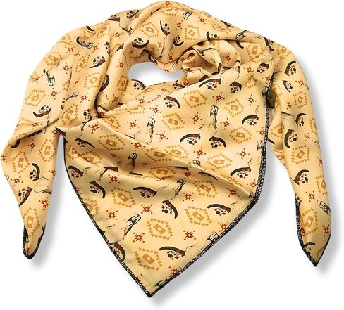 Wild Rag Silk Scarf 36 inch Western Cowboy Bandana Square Silky Wild Rags, Cow Skull Pattern Scarves in Saudi Arabia