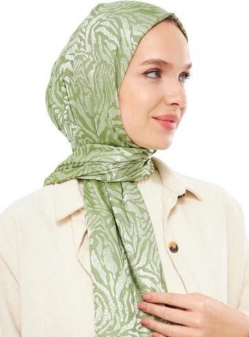 Scarf for Women – Long & Soft Shawl, Hijab, Head Scarf, Shiny Zebra Jacquard Shawl – 29.5" x 72.8" in Saudi Arabia