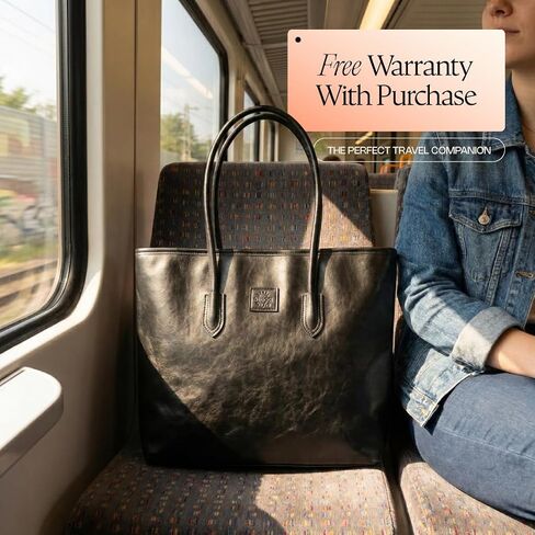 Tote Bag for Women with Zipper – Lightweight PU Leather Travel Purse, Shoulder Tote Bag for Work & Vacation – Black in Kuwait