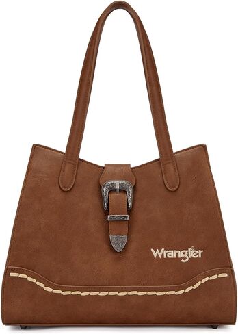 Wrangler 3-Compartment Tote Bag for Women, Medium Western Shoulder Purses and Handbags Vintage Satchel Bags in Kuwait