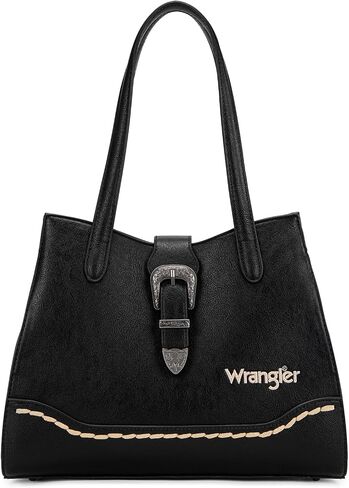 Wrangler 3-Compartment Tote Bag for Women, Medium Western Shoulder Purses and Handbags Vintage Satchel Bags in Kuwait