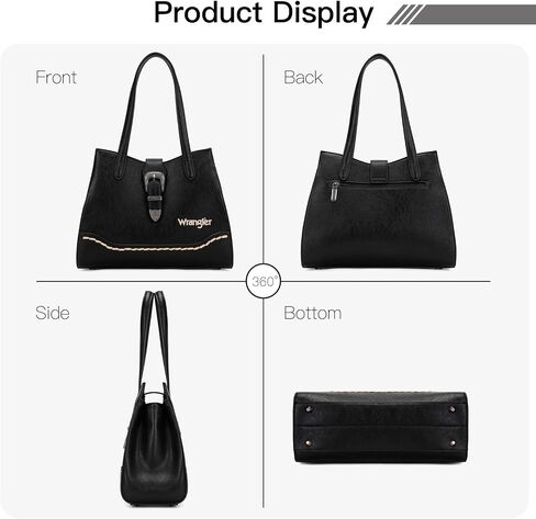 Wrangler 3-Compartment Tote Bag for Women, Medium Western Shoulder Purses and Handbags Vintage Satchel Bags in Kuwait