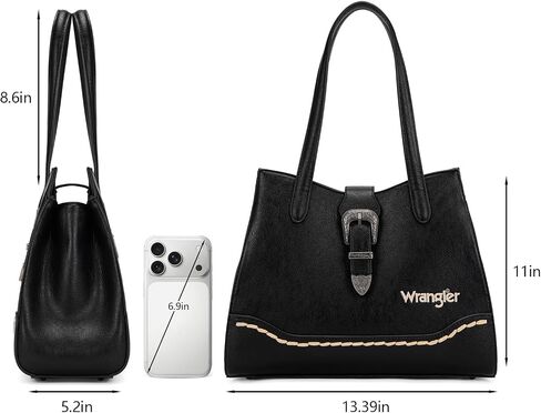 Wrangler 3-Compartment Tote Bag for Women, Medium Western Shoulder Purses and Handbags Vintage Satchel Bags in Kuwait