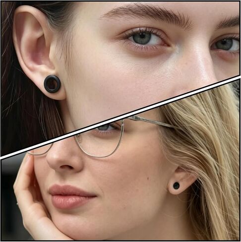 Ear Stretching Kit 50 Pcs, 14G-00G Acrylic Tapers Plugs Silicone Tunnels Complete Gauges Kit, Individually Packaged Ear Gauges for Ears Beginner Set, Body Jewelry for Men Women in Saudi Arabia