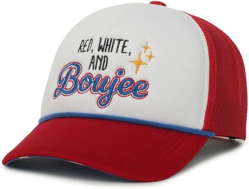 Outdoor Cap Red White & Boujee Trucker Hat – Patriotic Women’s Snapback Cap, Funny Americana Graphic Hat in Kuwait