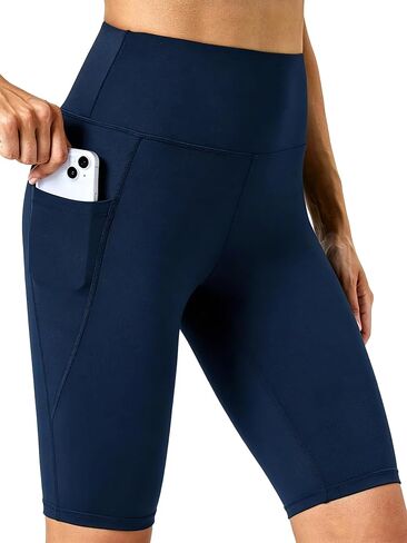 11" Biker Shorts Women with Pockets - Tummy Control Running Workout Gym Yoga Athletic Spandex Long Shorts in Saudi Arabia