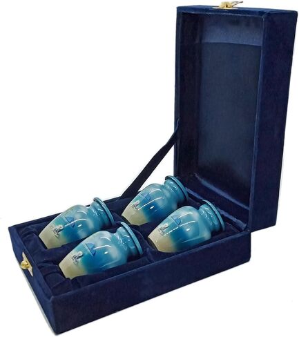UR Keepsake Urn Set of 4 Beach Picnic Side Cremation Urn for Human Ashes with Velvet Box and 4 Velvet Bag-Mini Keepsake Urn (3 cu.in x 4pcs) in Saudi Arabia