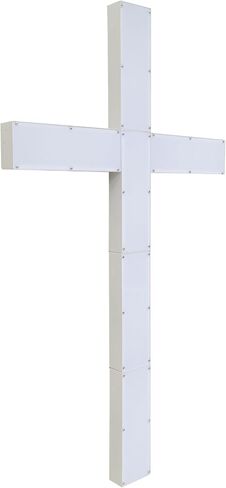 FixtureDisplays® 27.6X47.2 * 2 بوصة صليب مضاء بإضاءة LED، إطار معدني من ستة أقسام لوح أكريليك أبيض 21868-NPF in Kuwait