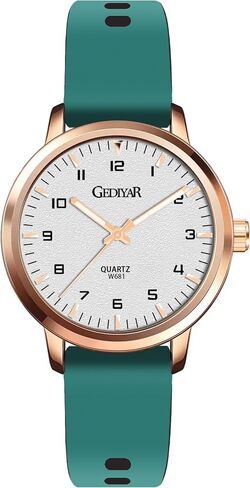 Fashion Quartz Wrist Watch, Waterproof Analog Display, Rubber Silicone Bands, Easy Read Dial, Casual Sport Style Minimalist Watch for Women Ladies Students in Saudi Arabia