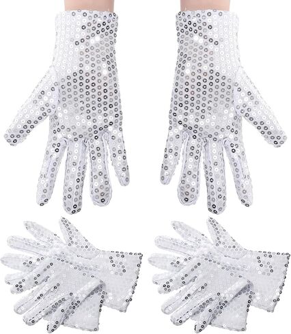 JJUNW 3 Pairs Silver Sequin Gloves Twinkl Plastic Glove for Dress Accessory | Adults Sparkling Sequin Gloves Applicable to Ice Skating Dance Party Show Halloween Christmas for Dress Accessory in Kuwait