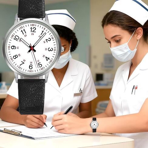 6 Pack Nurse Watch for Medical Professionals Students Women Men Leather Band Nursing Easy Read Dial Analog Military Time Luminouse Wristwatch Ladies Jewerly Dress Watches in Saudi Arabia