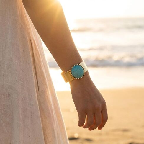 Western Bracelets for Women Turquoise Style 2 Vintage Chunky Adjustable Boho Cuff Unique Fashion Statement Style Western Gold Jewelry for Women Country Costume Accessories in Saudi Arabia