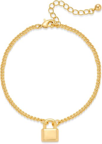 Gold Lock Bracelet for Women Minimalist Chain Bracelet Dainty Padlock Charm Wrist Jewelry Adjustable Fashion Bracelet Gift for Women in Saudi Arabia