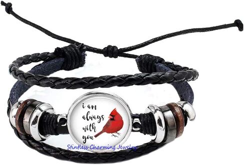 JV79 Cardinal Bracelet - Red Resin Jewelry Bangle - Sympathy Gift - I Am Always with You - Grief Jewelry in Saudi Arabia