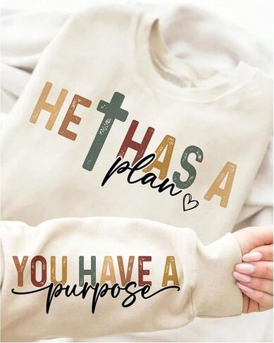 Women's Christian Graphic Sweatshirt Crewneck Jesus Religious Bible Verse Sweatshirt Pullover in Kuwait