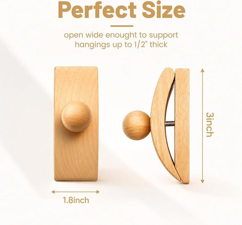 ZENYUEDZ 4pcs Tapestry Hangers, Wooden Quilt Hanger for Wall Display & Blanket Holder, Decorative Wall Mounted Clips with Screws for Quilts, Tapestries, Rugs, Fiber Art in Saudi Arabia