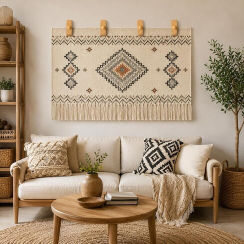 ZENYUEDZ 4pcs Tapestry Hangers, Wooden Quilt Hanger for Wall Display & Blanket Holder, Decorative Wall Mounted Clips with Screws for Quilts, Tapestries, Rugs, Fiber Art in Saudi Arabia