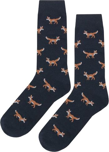 Fox Dress Socks Funny Novelty Crazy Fun Design Men Size 8-12 Cotton Casual Crew Colorful Funky Gift for Men in Kuwait