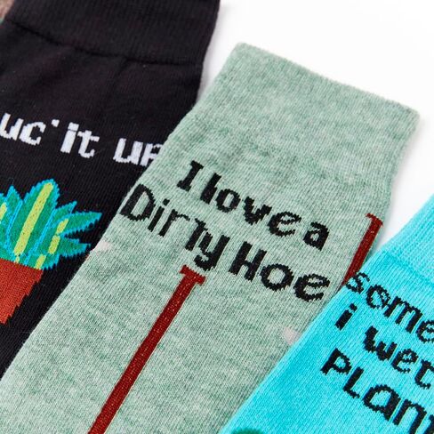 Sock Shed Gardening Gift Set | 4 Pairs Funny Socks with Rude Plant & Garden Puns | Unisex US Size Men’s 7–12 / Women’s 8.5–13.5 | Funny Gift Idea | Gardeners, Plant Lovers & Everyday Dirty Minds in Saudi Arabia