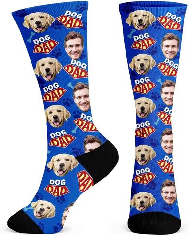 Custom Fathers Day Socks with Faces:Ships Next Day,Personalized Photo Socks,Customized Funny Gift for Dad,Grandpa in Saudi Arabia