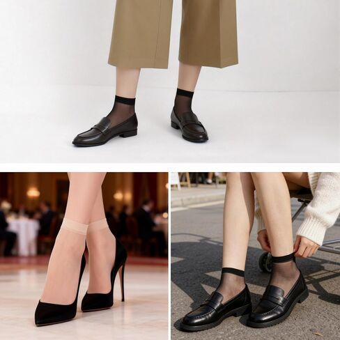 12 Pairs Women's Ankle High Sheer Socks Tight Hosiery Crew Stocking Reinforced Toe for Women in Saudi Arabia