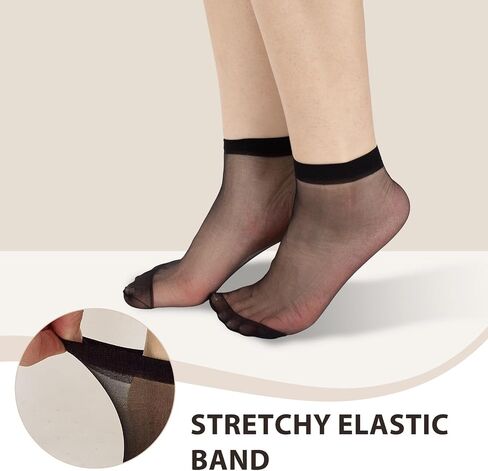 12 Pairs Women's Ankle High Sheer Socks Tight Hosiery Crew Stocking Reinforced Toe for Women in Saudi Arabia