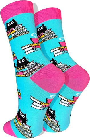Women's Book Socks - Funny Novelty Dress Socks, Seamless Toe, Soft Combed Cotton in Saudi Arabia