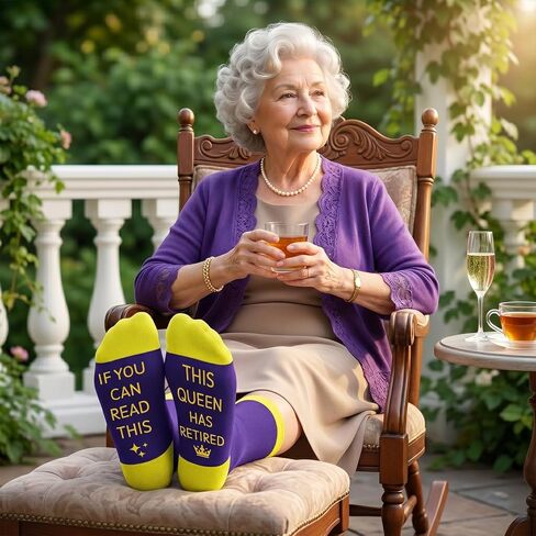 Retirement Gift for Woman - Funny Queen Retired Socks for Mom Grandma Aunt Wife Bestie Coworker, Farewell Christmas Birthday Mothers Day Appreciation Present Stocking Stuffers in Saudi Arabia