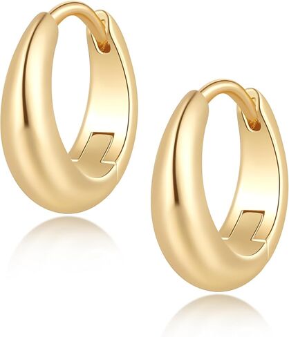 14K Gold Hoop Earrings for Women 14K Gold Earrings for Women Gold Hoop Earring for Womens Hoops Understated Elegant Hoops Earring for Womens 13/18/22mm in Saudi Arabia
