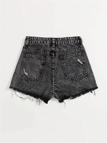 GORGLITTER Women's Denim Jean Shorts Summer Y2k Trendy High Waisted Ripped Distressed Shorts Bottoms with Pockets in Saudi Arabia