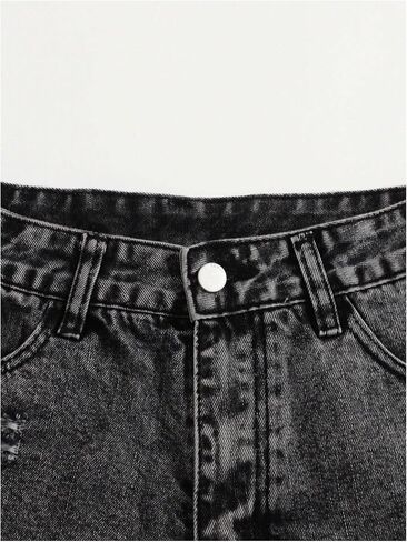 GORGLITTER Women's Denim Jean Shorts Summer Y2k Trendy High Waisted Ripped Distressed Shorts Bottoms with Pockets in Saudi Arabia