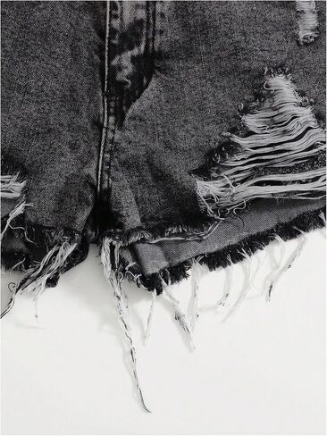 GORGLITTER Women's Denim Jean Shorts Summer Y2k Trendy High Waisted Ripped Distressed Shorts Bottoms with Pockets in Saudi Arabia