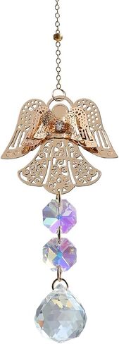 Crystal Suncatcher for Windows - Rainbow Maker Sun Catchers with Prisms Angel Wind Chime Hanging Ornament for Christmas Wedding Garden Home Decor Gift in Kuwait