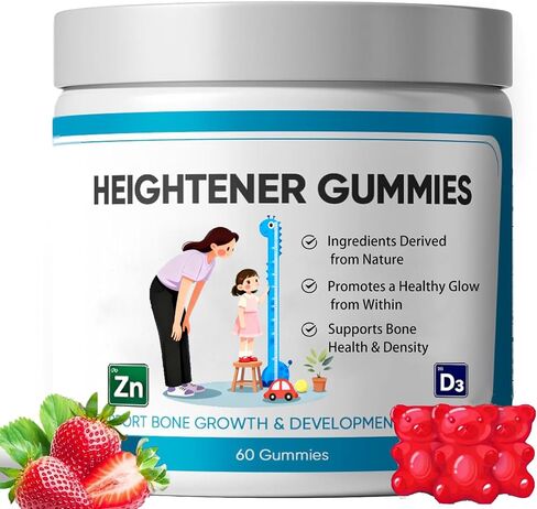 Heightener Gummies, Natural Height Growth Supplement for Teens and Adults, Increase Bone Strength with Calcium & Zinc, Vitamin C, D, L-Arginine, 60 Gummy (1PCS) in Kuwait