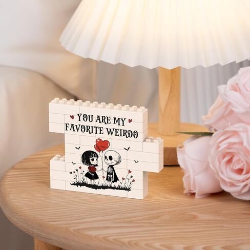 Anniversary Birthday Gifts for Him Her, Gothic Building Blocks Plaque, Fathers Day Gift for Husband, Romantic I Love You Gifts for Boyfriend Girlfriend Wife, Funny Couple Desk Decor Sign in Saudi Arabia