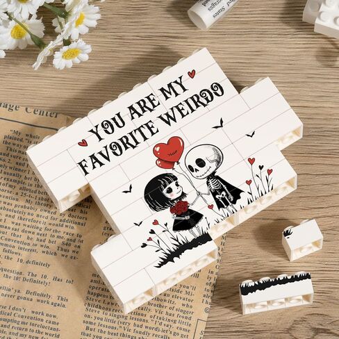 Anniversary Birthday Gifts for Him Her, Gothic Building Blocks Plaque, Fathers Day Gift for Husband, Romantic I Love You Gifts for Boyfriend Girlfriend Wife, Funny Couple Desk Decor Sign in Saudi Arabia