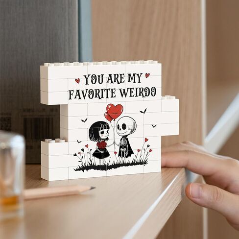 Anniversary Birthday Gifts for Him Her, Gothic Building Blocks Plaque, Fathers Day Gift for Husband, Romantic I Love You Gifts for Boyfriend Girlfriend Wife, Funny Couple Desk Decor Sign in Saudi Arabia