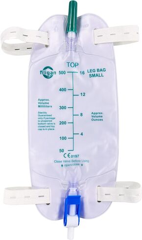 5 Pack Easy-Tap Catheter Leg Bags, 500ml Urinary Drainage Bag, Anti-Reflux Valve, Cloth Straps, Easy Flip Drain in Saudi Arabia