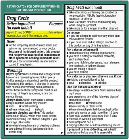 berkley jensen Aspirin 81mg Low Dose (730 Count), Enteric Coated Tablets, NSAID Pain Reliever & Fever Reducer, for Minor Aches, Muscle Pain & Cramps. Safety Coated, Made in USA, 365 Ct. (Pack of 2) in Saudi Arabia