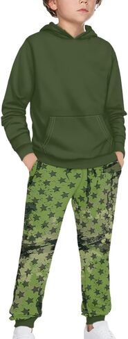 doginthehole Boys Sweatsuits Two Pieces Graphic Hoodies Sweatshirt and Sweatpants Set Fall Outfit Sets for Boy 5-12Y in Kuwait