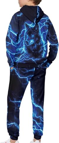 doginthehole Boys Sweatsuits Two Pieces Graphic Hoodies Sweatshirt and Sweatpants Set Fall Outfit Sets for Boy 5-12Y in Kuwait