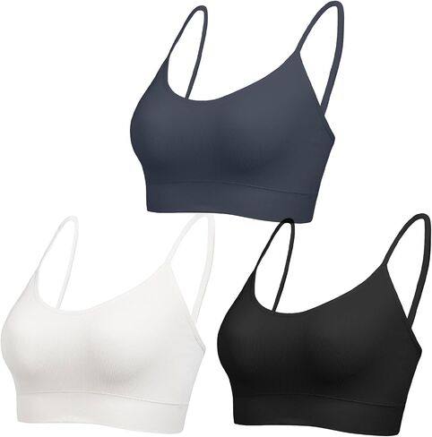 Ribbed Bralettes for Women with Support No Pad Sleep Bras Seamless Sports Bras Wireless Underwear in Saudi Arabia