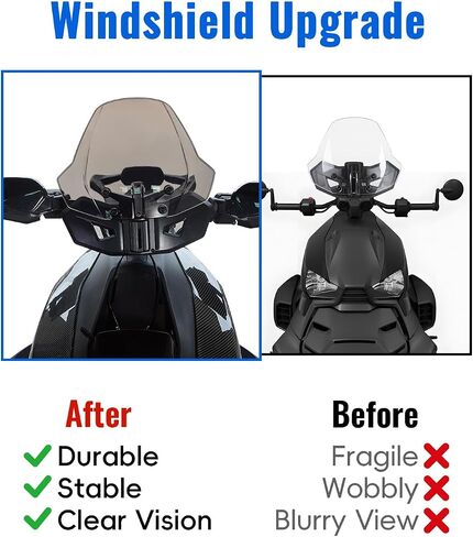 Dark Tinted Front Windshield for Can-Am Ryker All Models, 3" Adjustable Wind Deflector Dustproof Hard Coated Windscreen for Can Am Ryker 600 900 Sport Rally Accessories (Replace #219401032) in Kuwait
