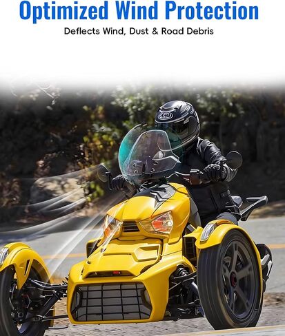 Dark Tinted Front Windshield for Can-Am Ryker All Models, 3" Adjustable Wind Deflector Dustproof Hard Coated Windscreen for Can Am Ryker 600 900 Sport Rally Accessories (Replace #219401032) in Kuwait